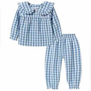 NWOT MUD KINGDOM 2Pc Long Sleeve Pajama Set with Peter Pan Collar - 2T